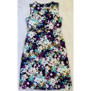 Lands’ End Floral Ponte Dress 💜💙💚🤍🌸